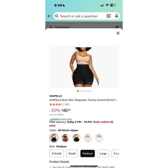 Shapellx Butt‎ Lifter Tummy Control Shapewear Shorts – Medium NWT - Picture 9 of 9